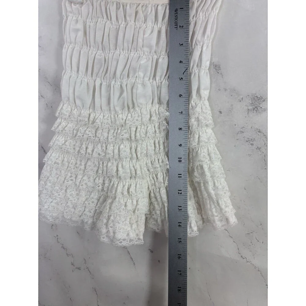 Vintage 60s Ruffled Bloomers kawaii White Pettipants M Coquette Poofy Ruffle - Picture 7 of 16